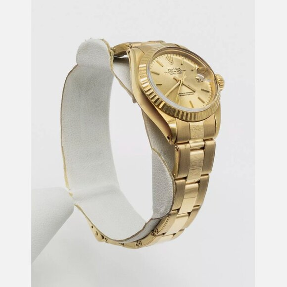 ROLEX DATEJUST PRESIDENT 18k Yellow Gold Ladies Watch PAPERS + BOX - Picture 2 of 6